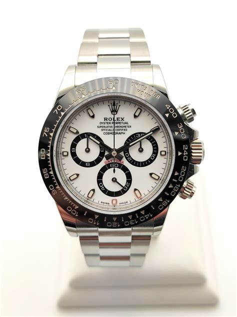 rolex daytona stainless steel white or black|Rolex daytona stainless steel used.